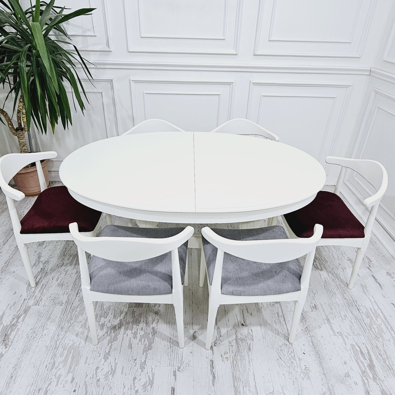 baia oval yemek masası takımı