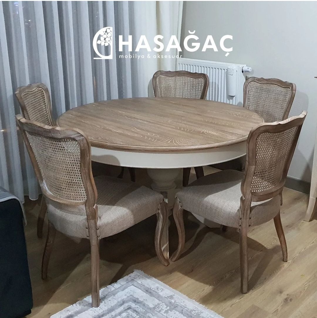 yuvarlak yemek masası takımı