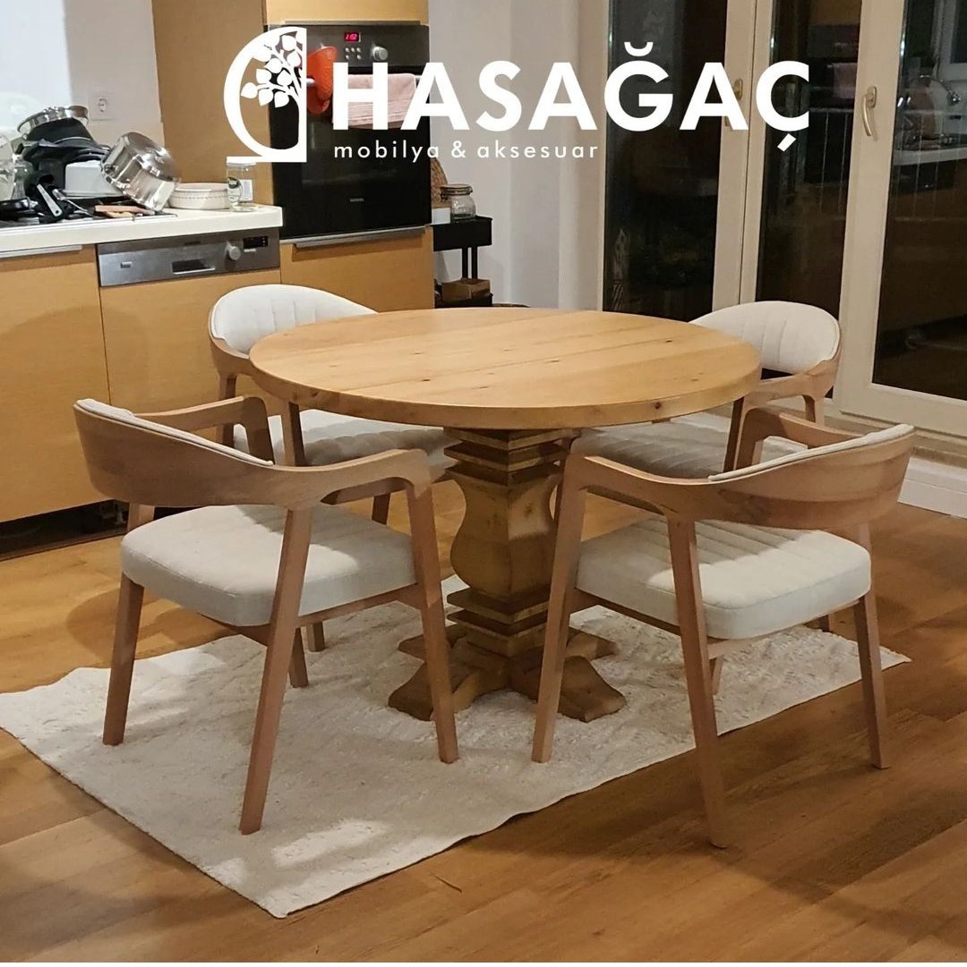 yuvarlak yemek masası takımı