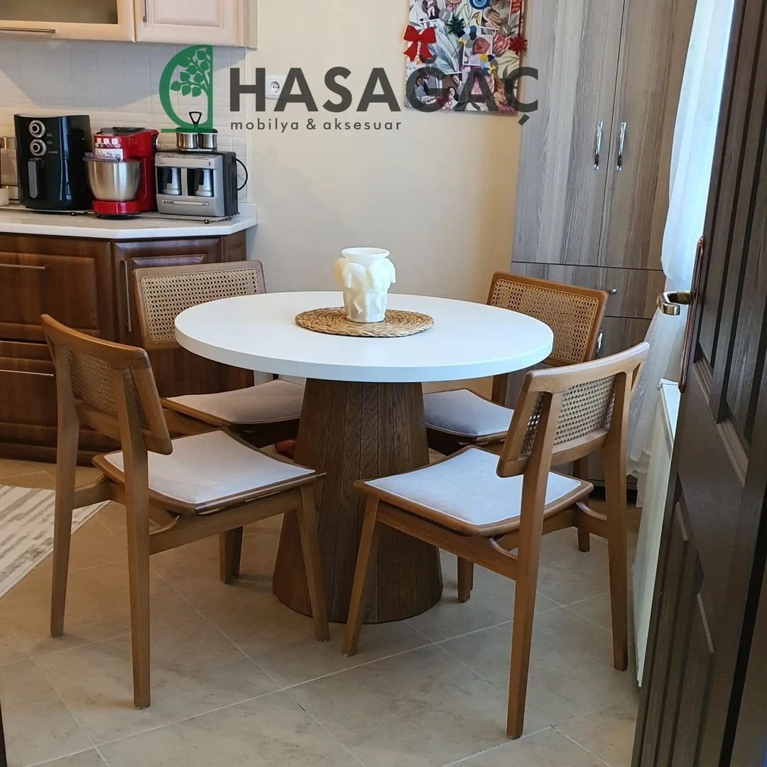 yuvarlak yemek masası takımı