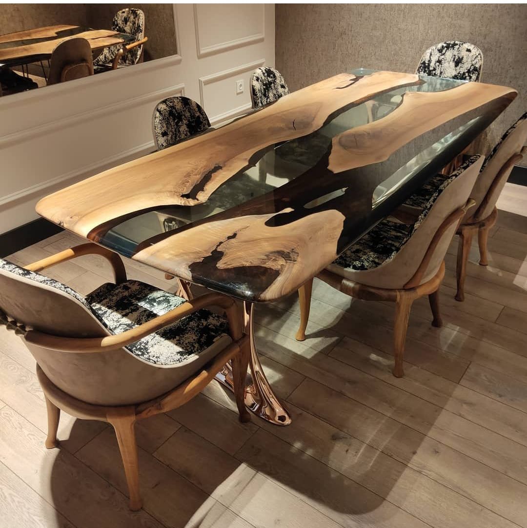 epoksi yemek masası takımı